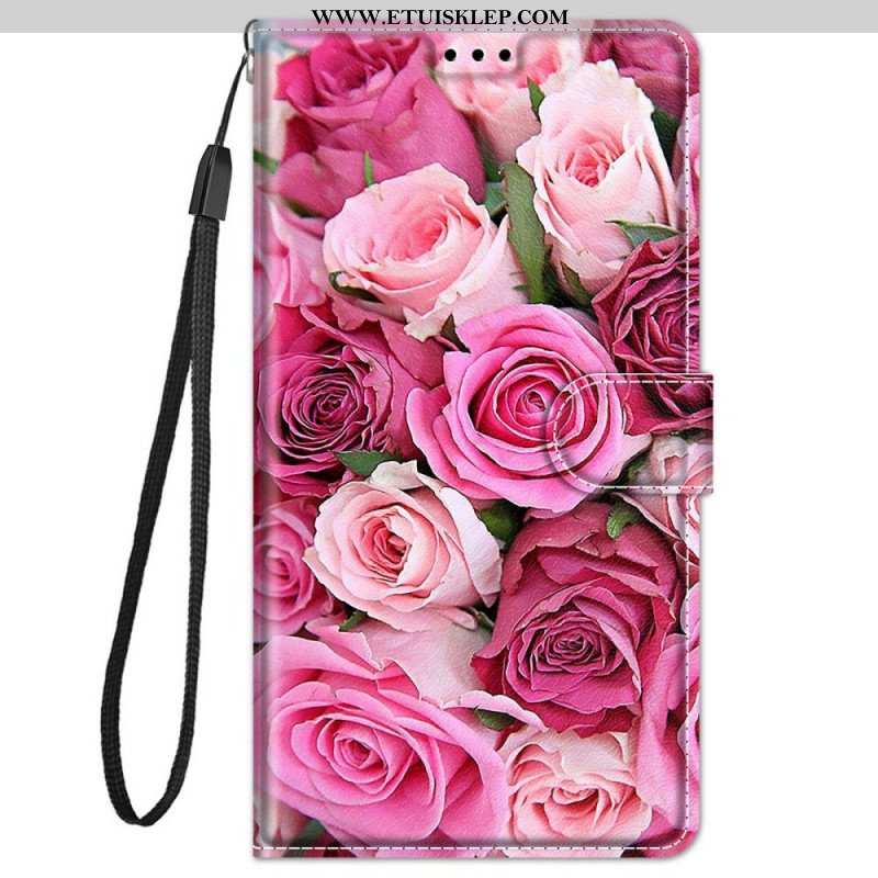 Etui Na Telefon Pokrowce do Xiaomi Redmi Note 11 Pro Plus 5G Róże Z Smyczą